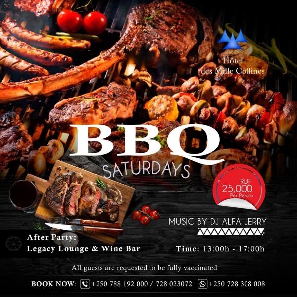 FLYER FOR BBQ Saturdays at Mille Collies mUSIC BYDj Alfa Jerry